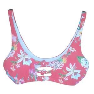 Express Red Floral Bikini Set Tropical Pattern Padded Bust Women's Small